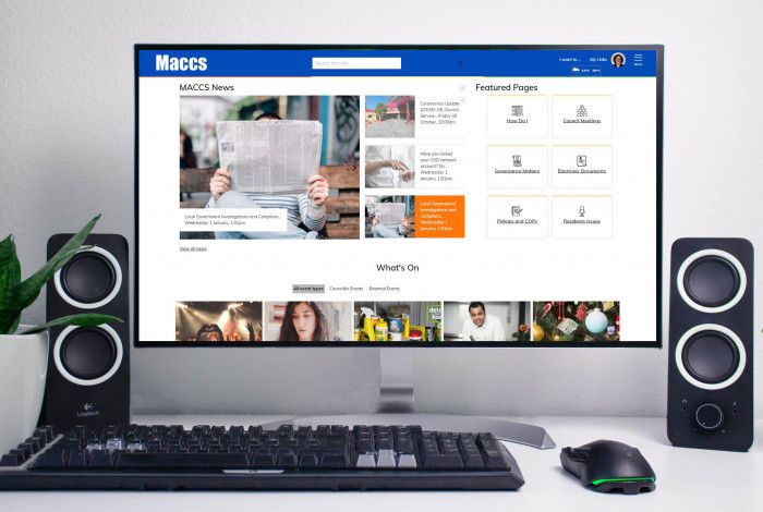 MACCS home page on desktop computer